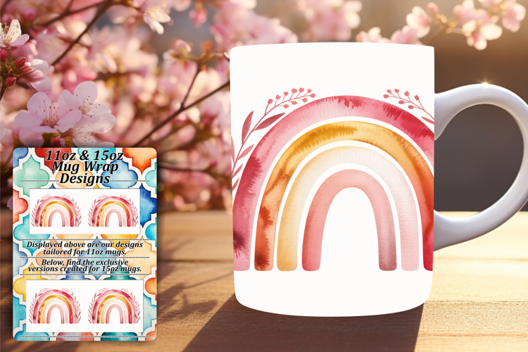 Vivid 15oz Mug Wrap Png Template , Flowers