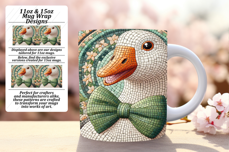 Whimsical 15oz Mug Wrap Png Artwork , Goose