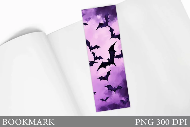 Bat Bookmark Design. Halloween Bookmark Sublimation