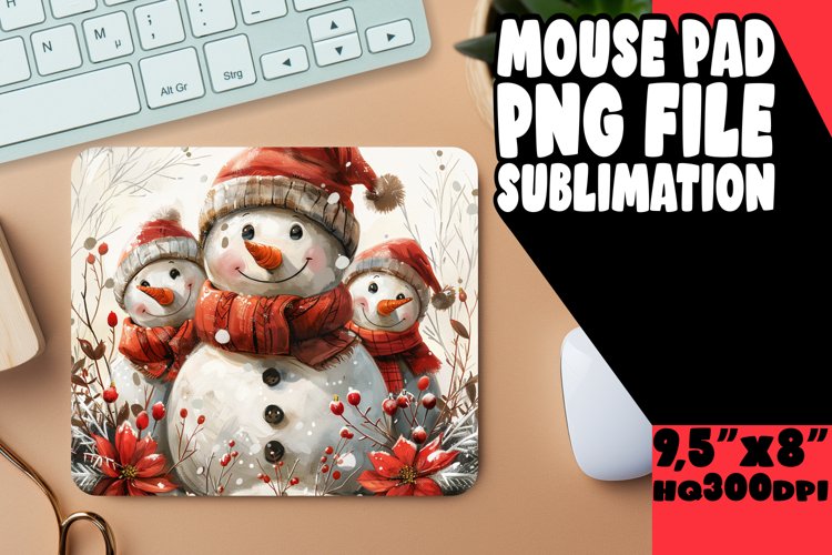 Christmas Mouse Pad Sublimation Gingerbread Design