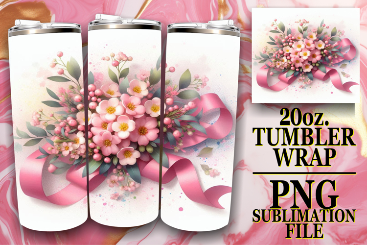 Serene days 20oz tumbler wrap, Flowers