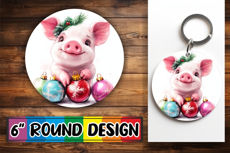 Dynamic Keychain Round Design PNG , Xmas