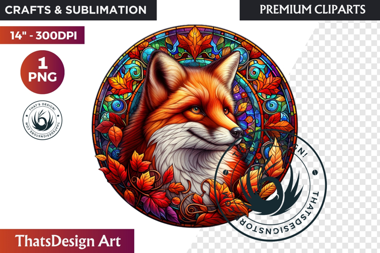 Autumn Thanksgiving Stained Glass PNG, Fall Pumpkin clipart example image 1