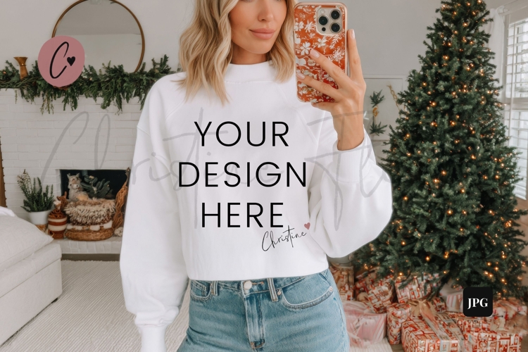 White Christmas Sweatshirt Mockup