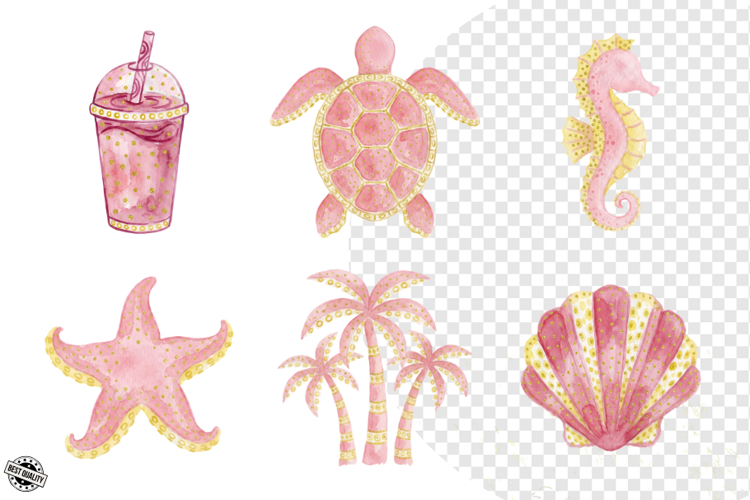 Pastel Hello Summer Elements Clipart example image 1