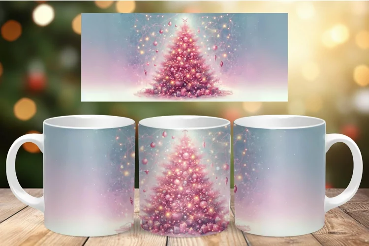 Mug Wrap Sublimation - christmas tree