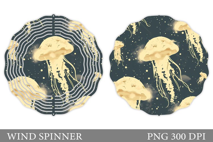 Jellyfish Wind Spinner Sublimation. Sea Wind Spinner Design