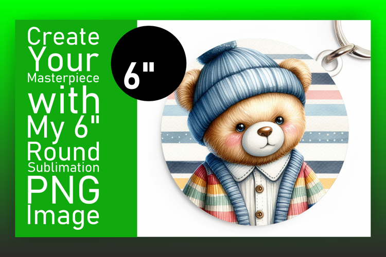 Artistic Circle Design Car Coaster , Teddy Bear