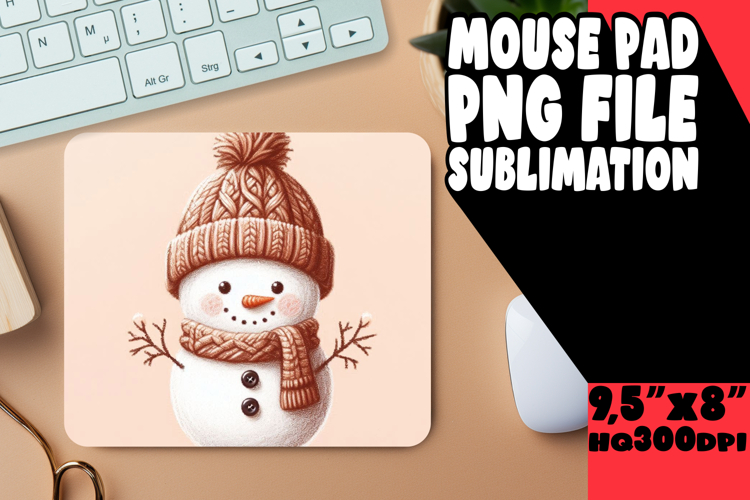 Joyful Mouse Mat Designs for Kids, Snowman