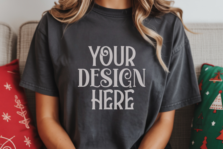 Pepper Comfort Colors 1717 Christmas Mockup, CC 1717Comfort