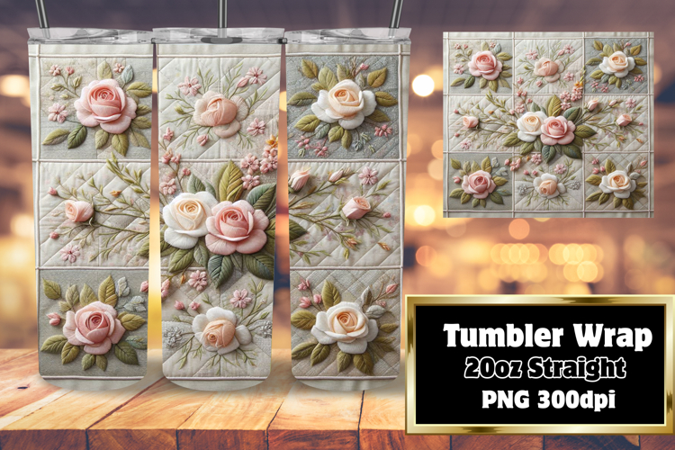 20oz Tumbler Template for Gifts , Patchwork