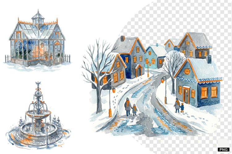 Winter Village Clipart