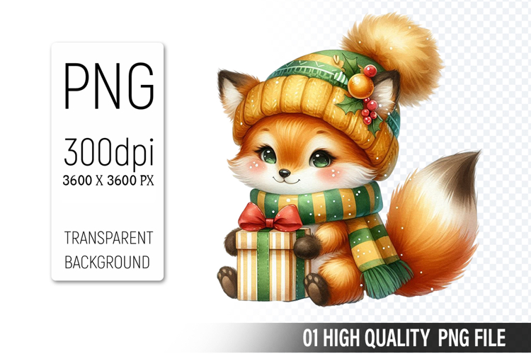 Cute Watercolor Fox Clipart Image 16