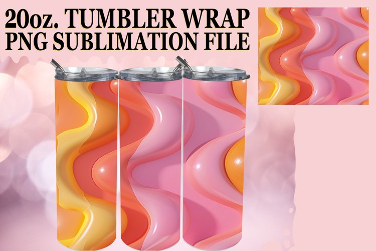 Dynamic Inflated Pattern 20oz Tumbler Wrap Assortment example image 1