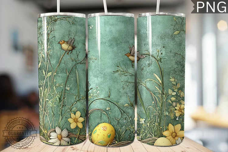 Spring Easter Tumbler Wrap - High Quality 300 Dpi
