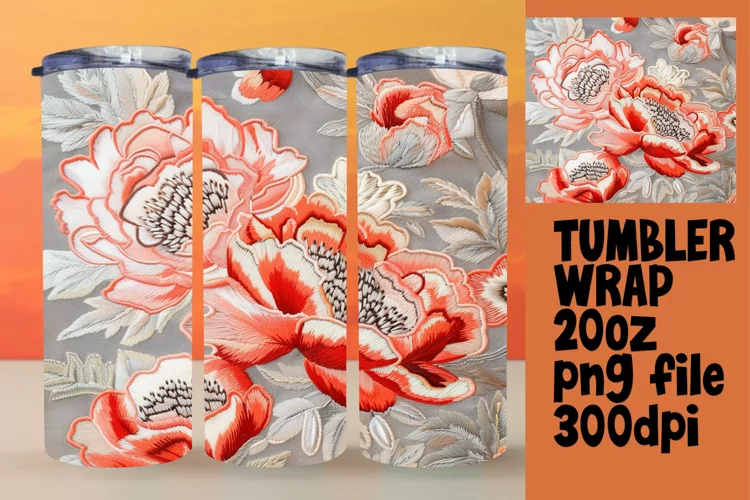 Vibrant Embroidered Color Burst Sublimation Tumbler Design