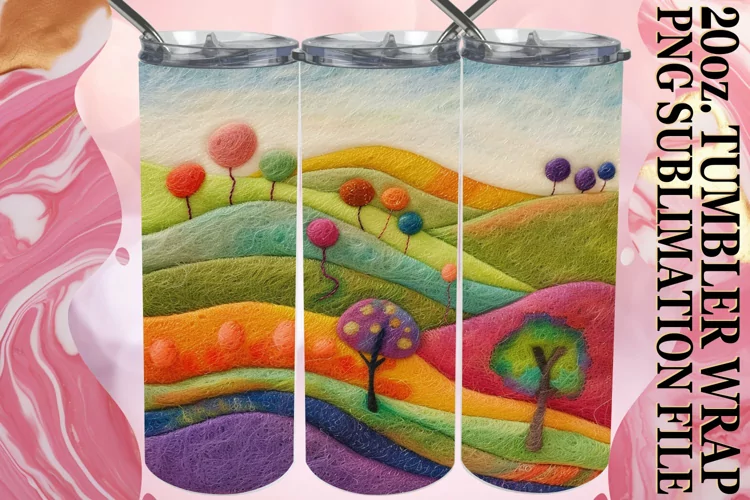 Embroidered 3D Scene Tumbler Sleeve - 20oz