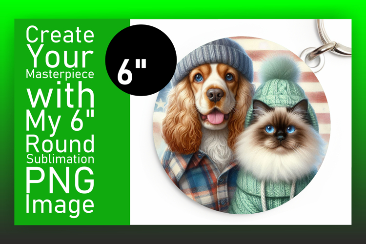 Sophisticated Circle Design for Sublimation , Dog and cat
