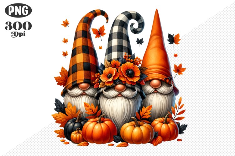 Halloween Gnomes Sublimation - Clipart PNG Design example image 1