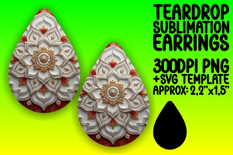 Bright Teardrop Design for Crafting , Mandala