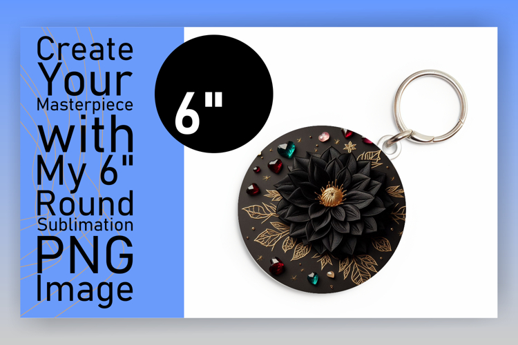 Artistic Circle PNG Coaster Design , 3D Flower