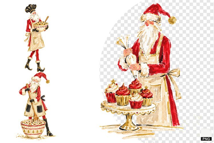 Santa Love Baking PNG example image 1