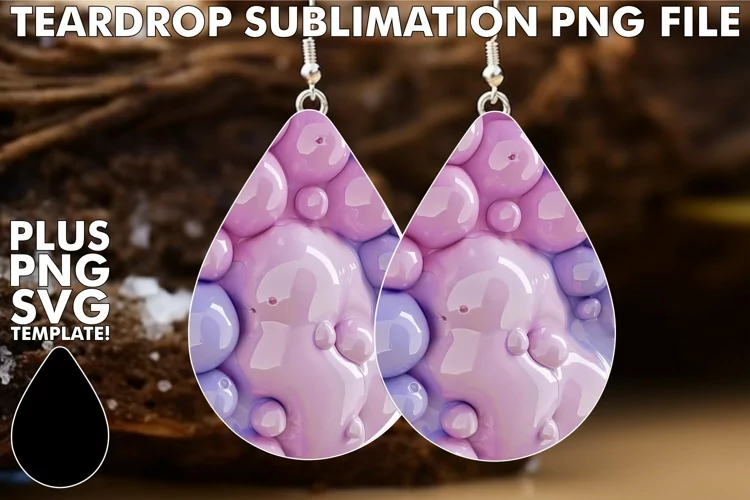 Retro Chic Puff Pattern Teardrop Earrings