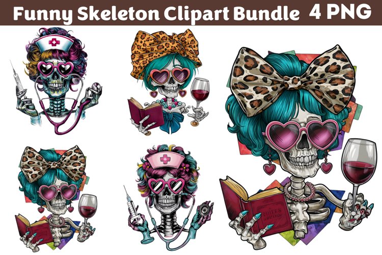 Funny Skeleton Messy CLIPART PNG