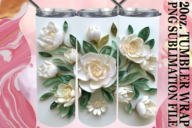 Enchanting Vibrant Whimsical Flower Petal 3D 20oz Sublimatio