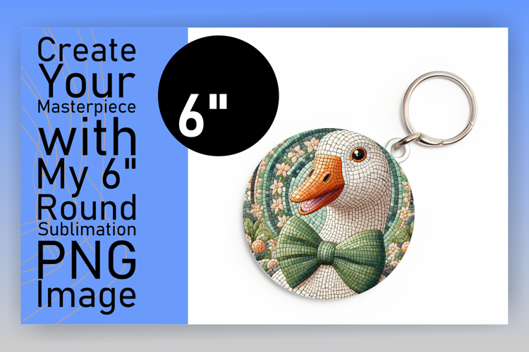 Dynamic Keychain Circle Design Artwork , Goose