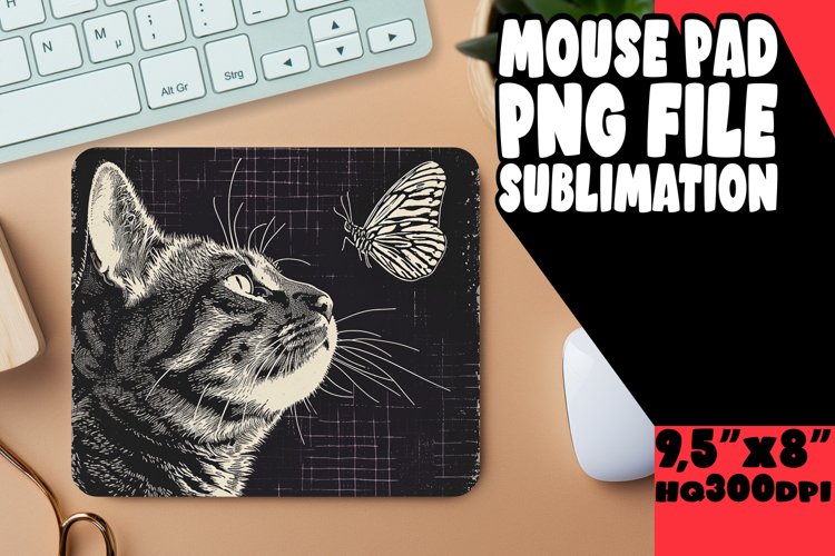 Cheerful Cat Design Mouse Mat example image 1