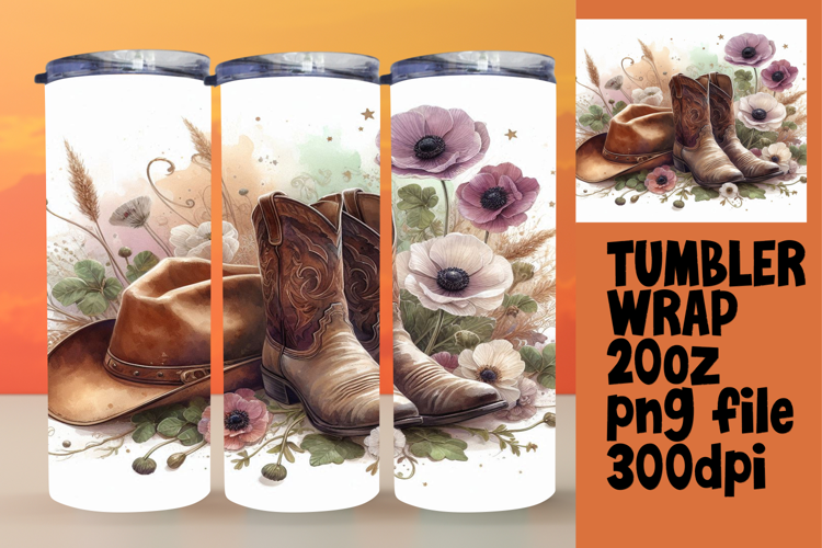 LUXE 20oz Tumbler Wrap Design , Western