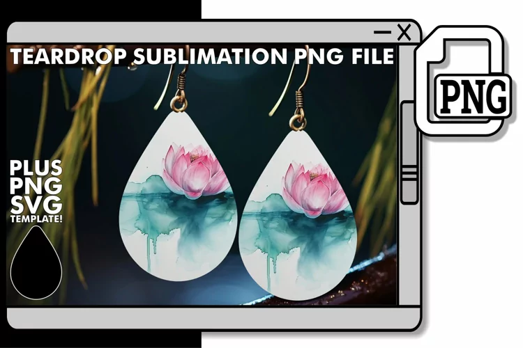 Radiant Blooms: Sublimation Teardrop Earring Compilation