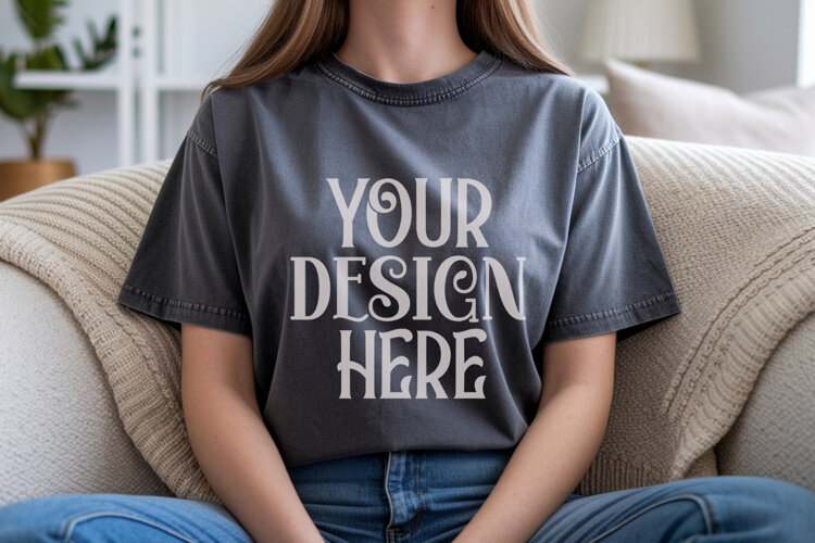 Grape Comfort Colors 1717 T-shirt Mockups,1717 Mockups example image 1