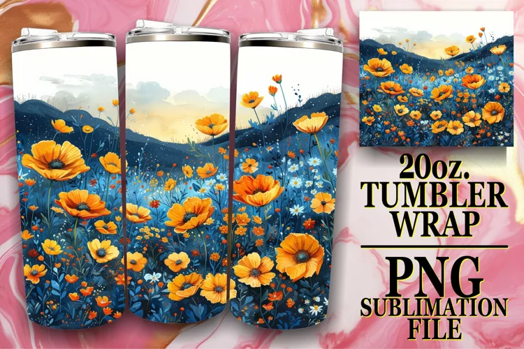 Radiant Spring Flower Pattern Tumbler Sublimation