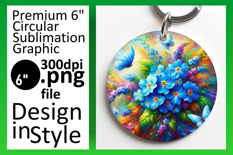 Charming Round Design Coaster Template , Flowers