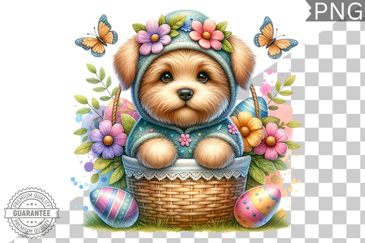 Easter Dog Sublimation - Easter Clipart PNG Design example image 1