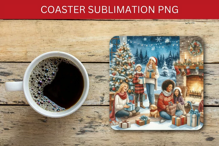 square coaster - family