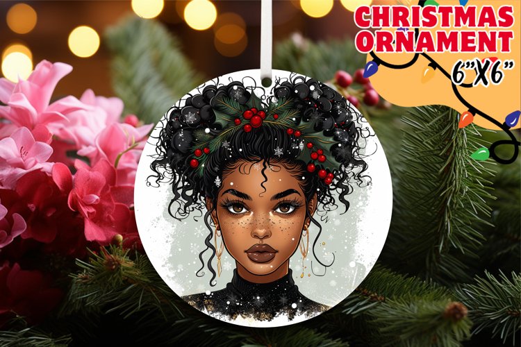 Playful Circle Car Coaster Design, Xmas Girl example image 1