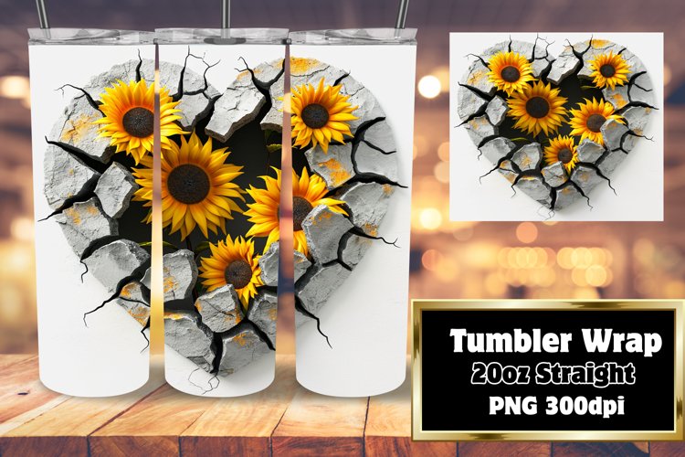 Charming 3D Heart Tumbler Art example image 1