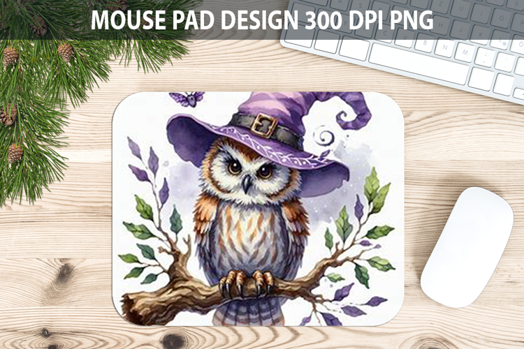 Watercolor Owl Mouse Pad Sublimation - Animal PNG
