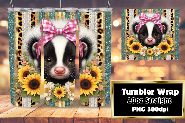 VIVID 20oz Tumbler PNG Template , Cute Animals