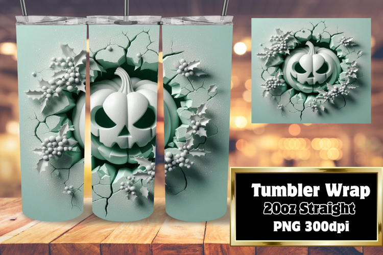 SOPHISTICATED 20oz Tumbler Template , 3D Pumpkin