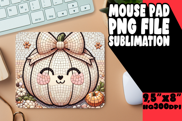 CHEERFUL MOUSE PAD SUBLIMATION INSPIRATION, Cute Pumpkin