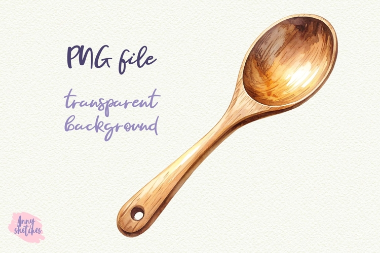 Wooden Cooking Spoon Clipart Sublimation Baking PNG