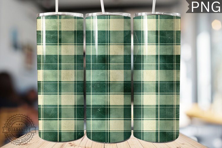 Green Plaid Tumbler Wrap - High Quality 300 Dpi example image 1