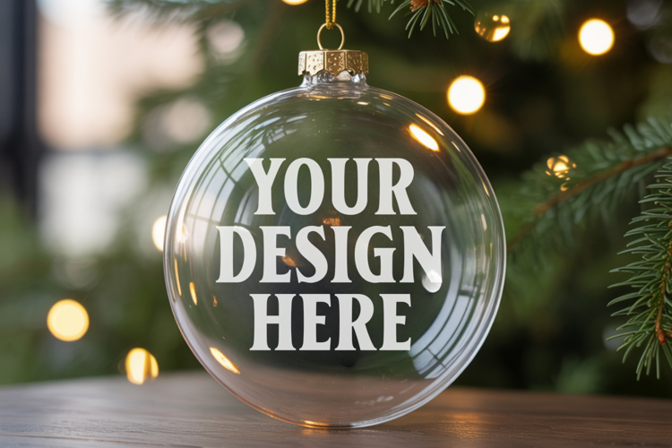 Acrylic Christmas Ornament Mockups , acrylic blank mockup