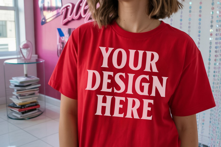 Comfort Colors 1717 Red T-Shirt Mockup