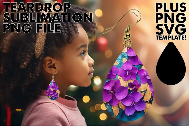 3D Teardrop Earrings: Sublimation Beauty