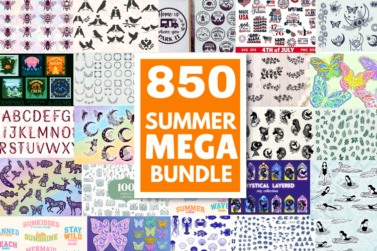 Mega Summer Bundle - 850 SVG files